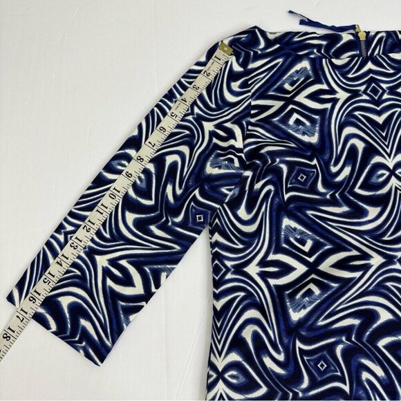 Taylor Women's NWT Blue Geometric 3/4‎ Sleeve Business Career Shift Dress 6/C38 - Picture 13 of 13